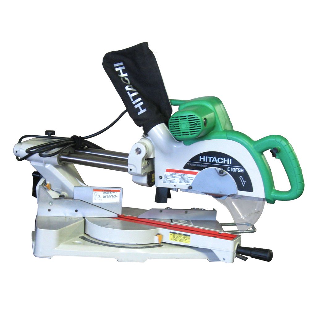 HITACHI C10FSH 10" Sliding Dual Compound Miter Saw with Laser Marker eBay